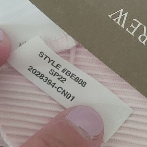 New J.Crew Ribbed High-Rise Cheeky Bikini Bottom in Light Pink Size Medium NWT - Picture 10 of 11